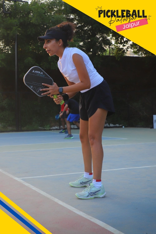 girl playing in jaipur findyourfit pickleball event